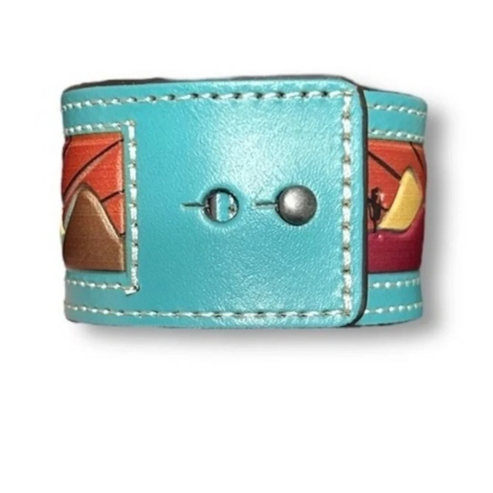 NWT Genuine Tooled Leather Cuff Bracelet - Picture 4 of 4